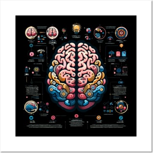 Brain Function Infographic Posters and Art